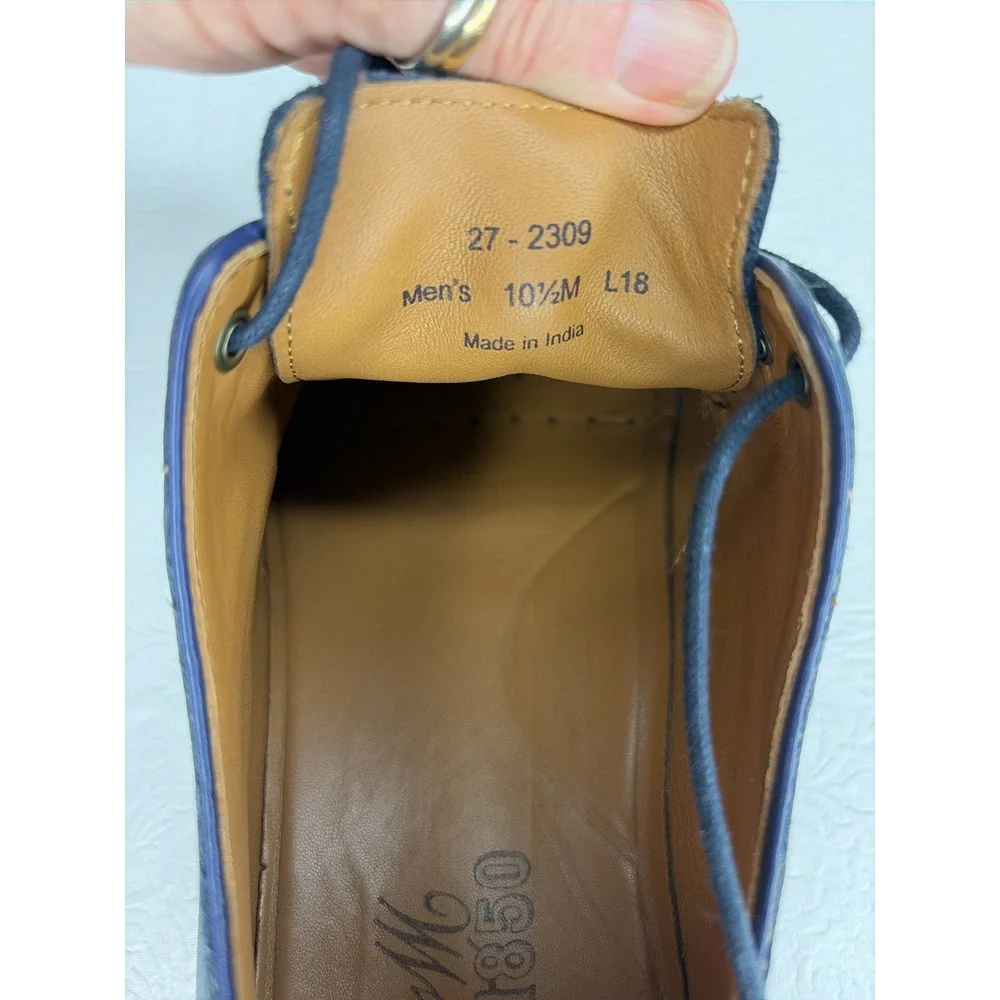 Johnston & Murphy Mens Blue  Italian‎ Suede Plain Toe Derby Shoes 10.5 M